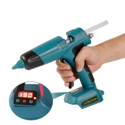 Pistola de pegamento de fusión en caliente eléctrica inalámbrica para batería Makita de 21V, pistola de aire caliente de soldadura DIY para el hogar, pantalla Digital, barras de pegamento de 11mm