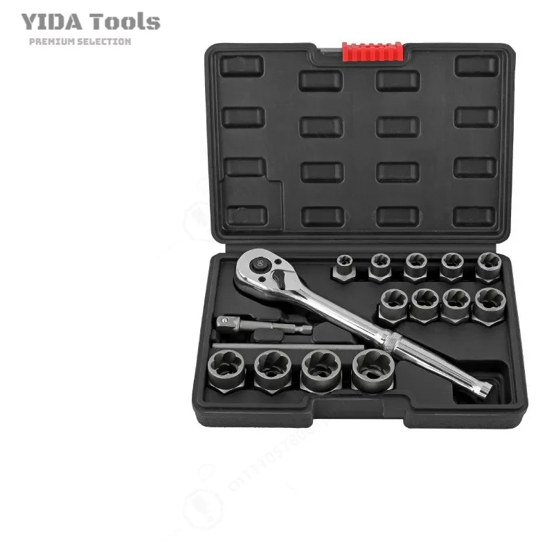 Damaged Bolt Remover Set Anti Slip Rust Nut Extractor Broken Screw Removal Tool Kit for Stripped Fasteners Special Extraction