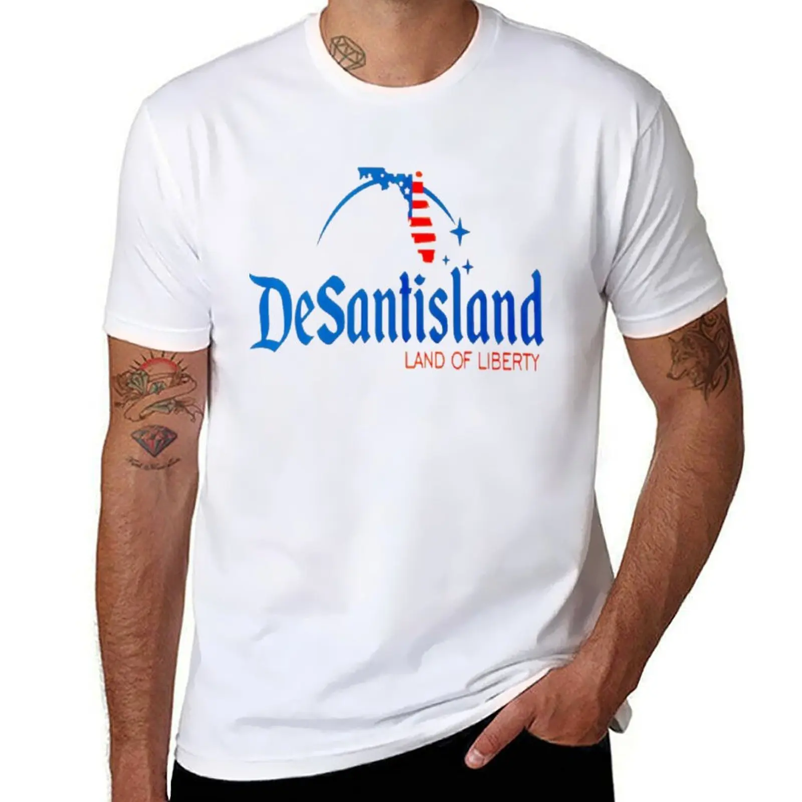 

Desantisland a state of liberty Florida T-Shirt t shirts for man pack cotton t shirts for man graphic vintage T-Shirt