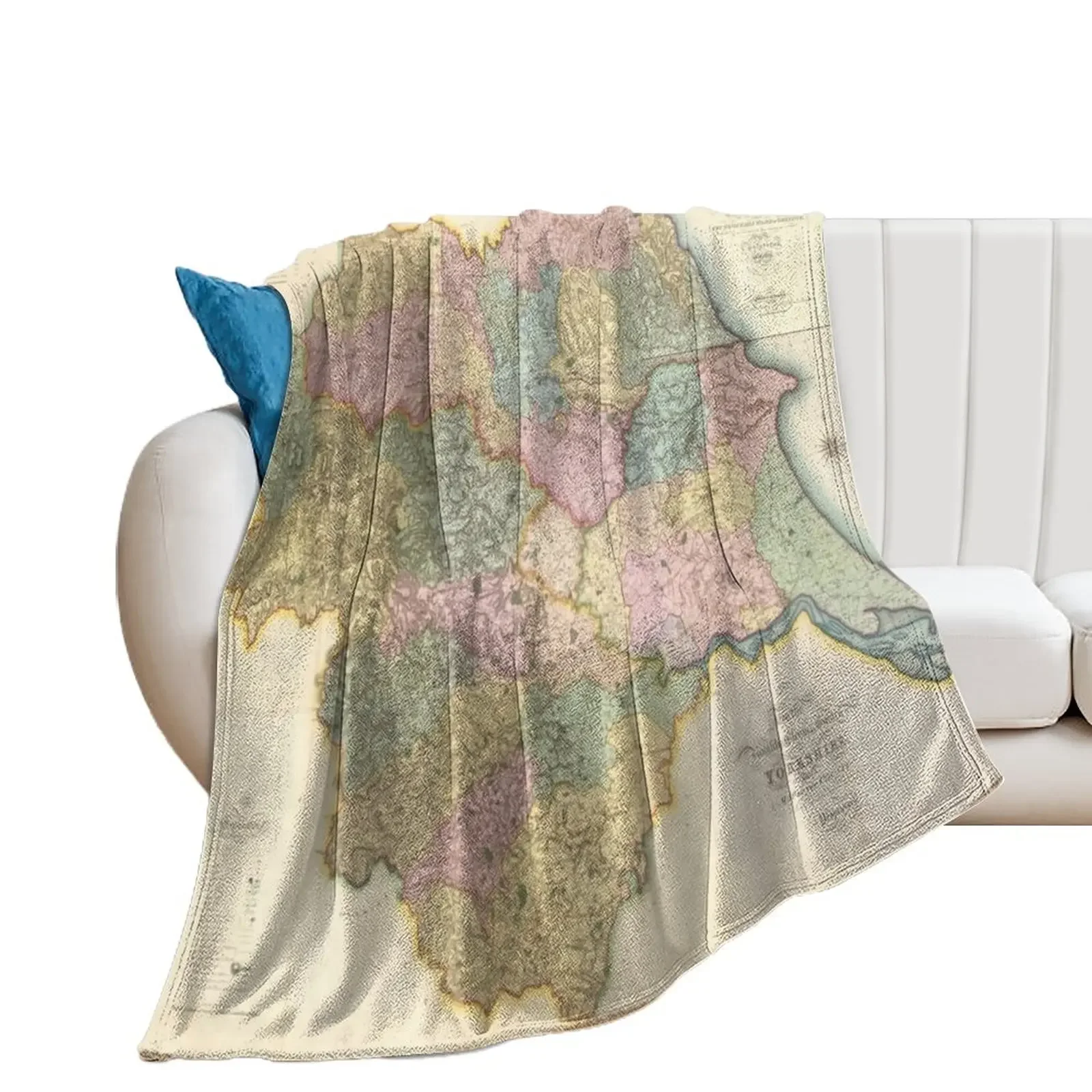 

Yorkshire: God`s own country. Vintage Map Throw Blanket Luxury Blankets For Bed Plush sofa bed Blankets