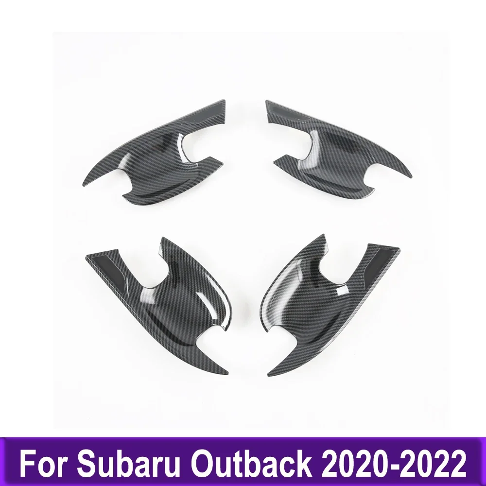 اكسسوارات التصميم الجانب مقبض الباب إكسسوارات خارجية لأبواب السيارات الكسوة لسوبارو Outback 2020 2021 2022 ABS ألياف الكربون سيارة ملصق الديكور