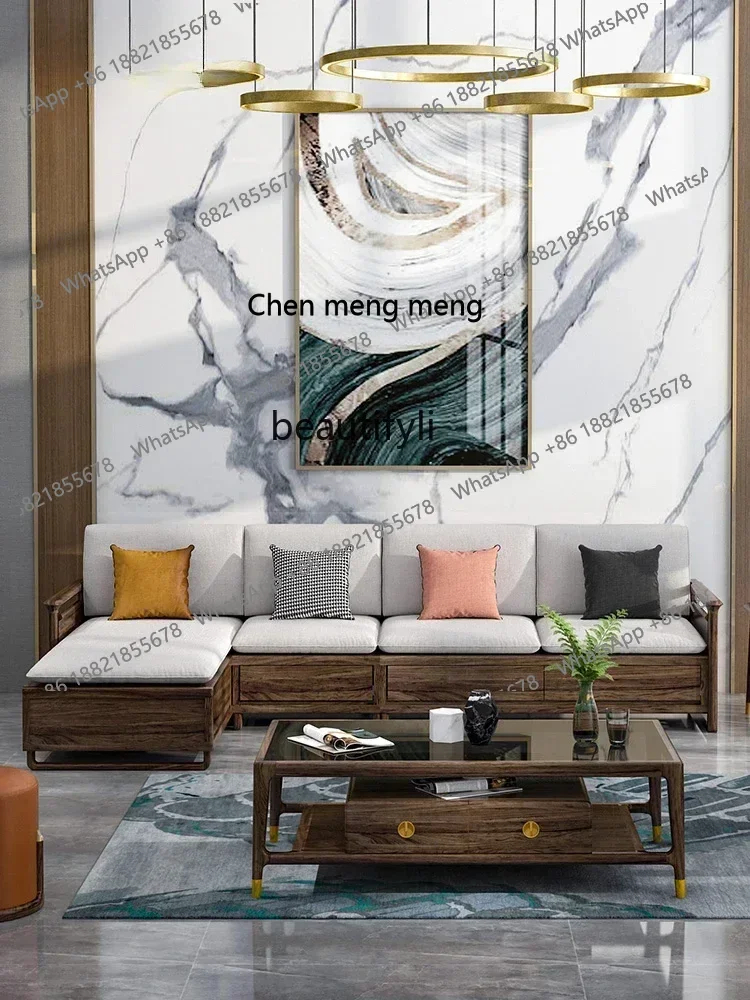 z183   Solid Wood Storage Sofa Ugyen Wood Living Room Furniture Light Luxury New Chinese Corner