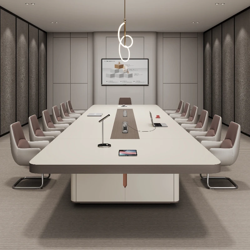 Nordic simple modern conference table luxury high-end long intelligent large negotiation table meeting mesa reunião furniture
