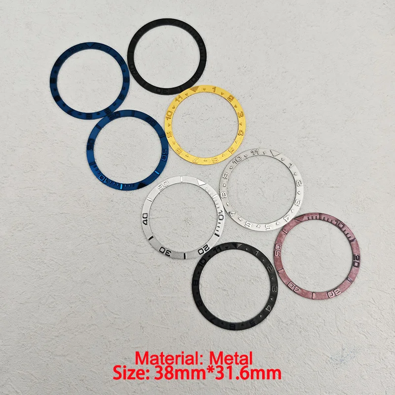 Inserto de bisel de cobre de 38mm x 31,6mm para SKX007 SKX009 SKX011 SRPD caja de reloj relojes automáticos para hombres reemplazar accesorios