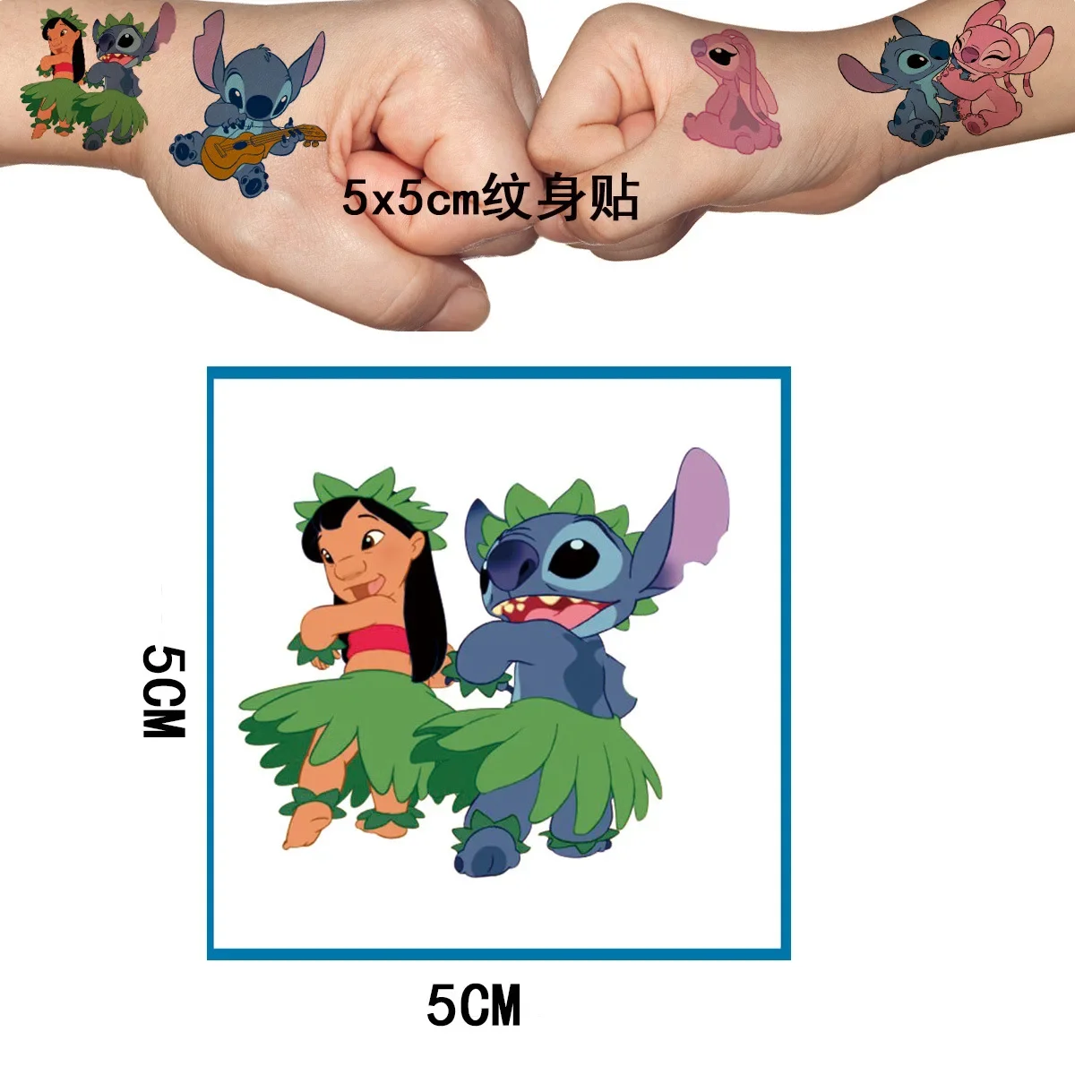 HOT Lilo Stitch cuteTattoo Stickers Tattoo Sticker Water Transfer Disposable Stickers Little Lilo Stitch Tattoo Stickers Gift