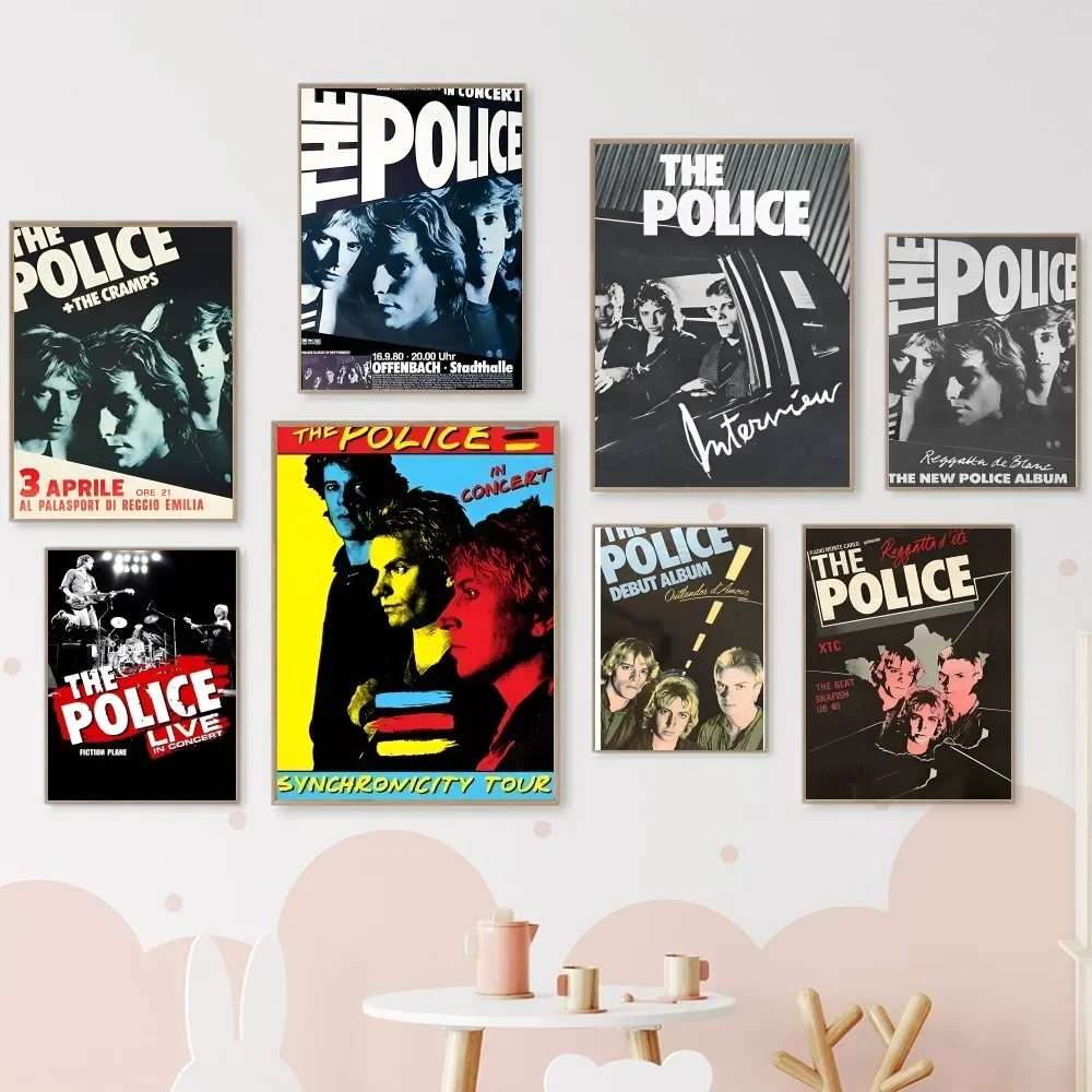 Rock Band The Police Anime Canvas Painting Poster Home Living Room Bedroom Bar Cafe Art Decor Kawaii Room