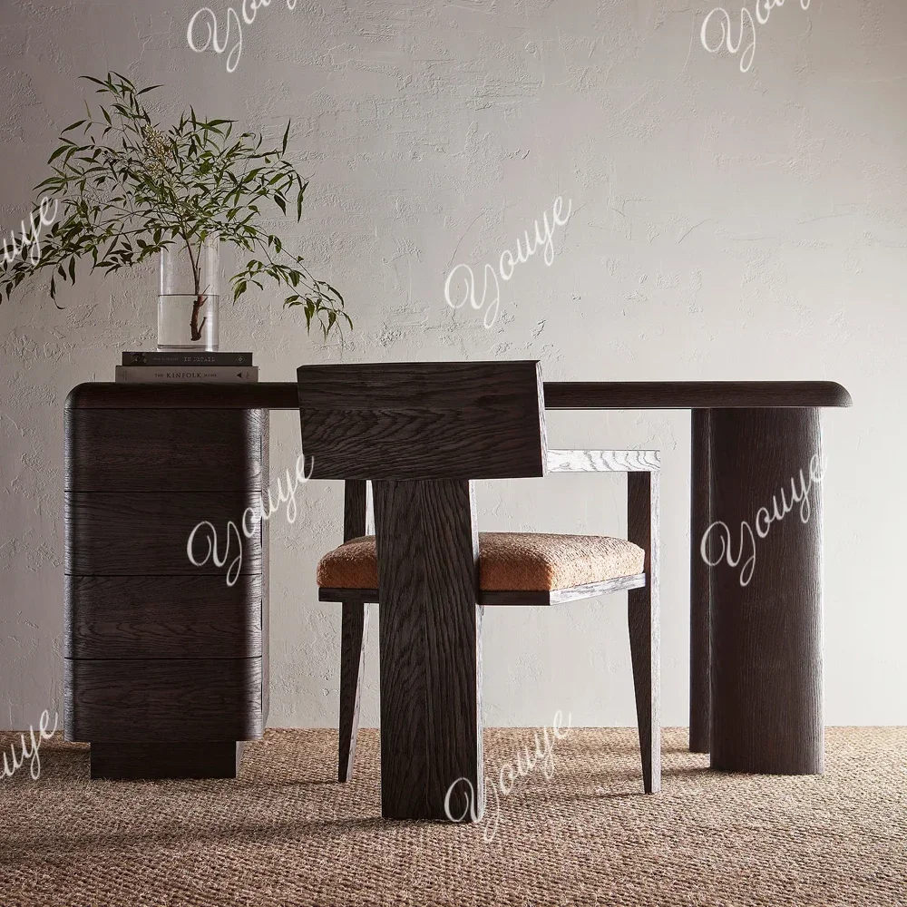 N49 J American Medieval Style Solid Wood Desk Home Study Computer Desk Writing Desk Retro Company