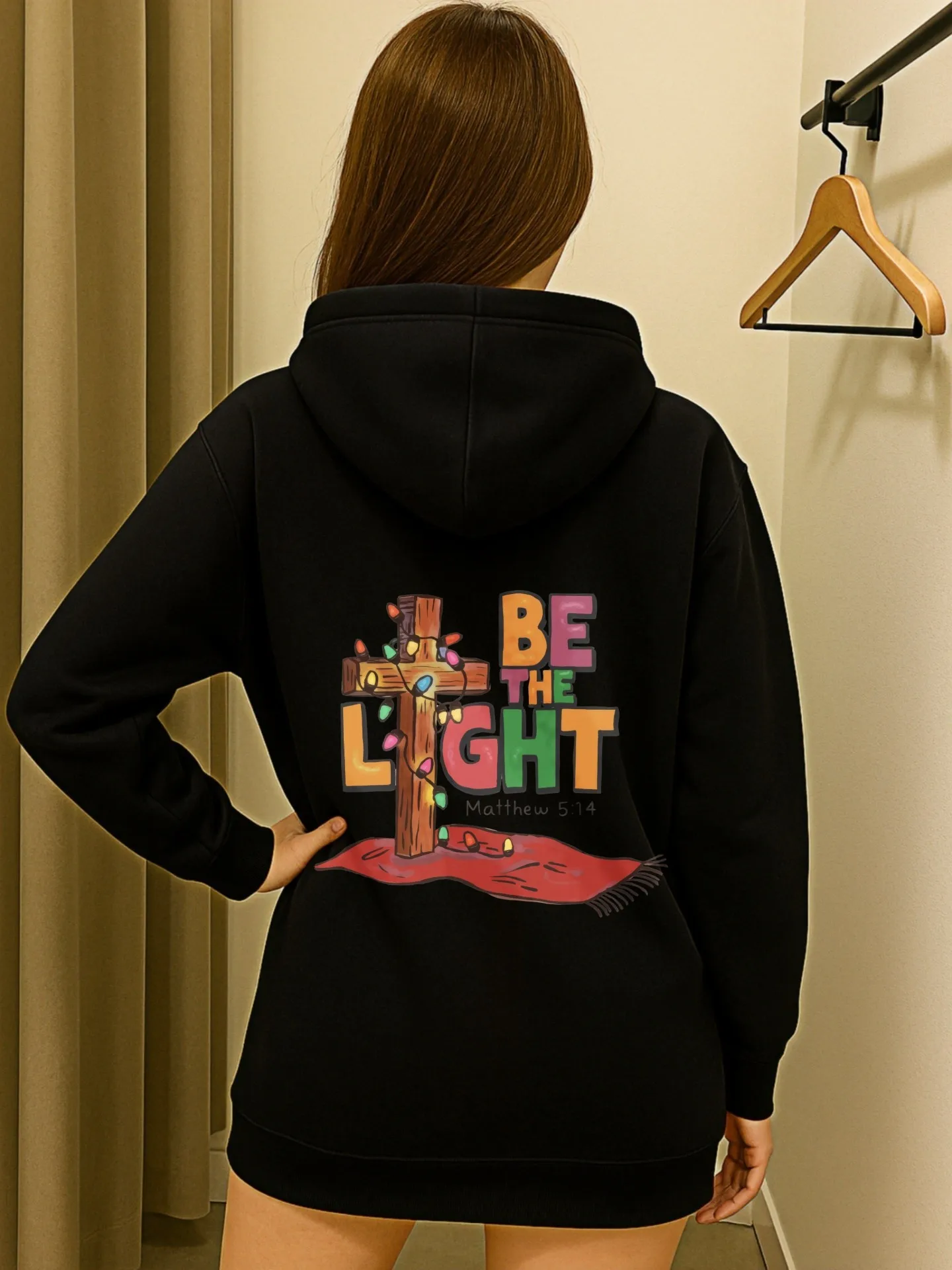 هوديي نسائي برسومات جرافيك، طباعة لطيفة، تصميم جمالي، قماش ناعم، ملابس يومية غير رسمية، للشباب