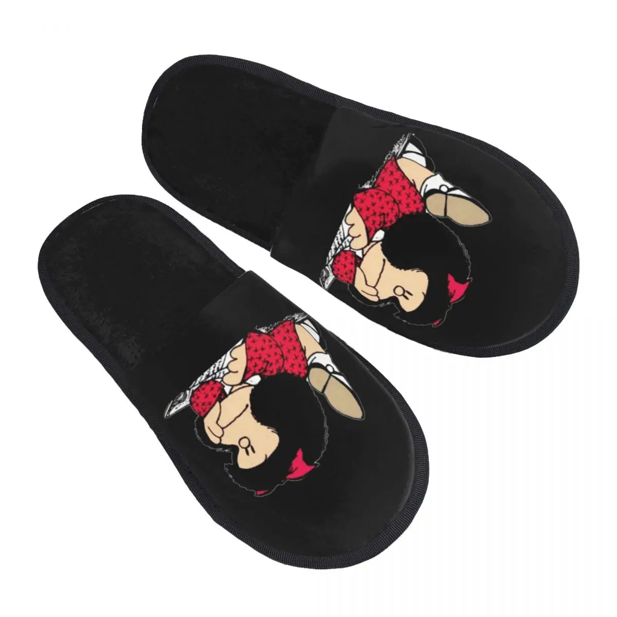 Custom Cute Mafalda Soft Memory Foam House Slippers Women Argentine Cartoon Quino Comic Cozy Warm Anti-Skid Slipper