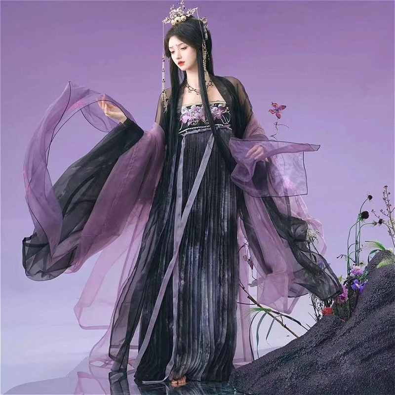 

Traditional Women Tang Dynasty Embroidery Hanfu Dress Elegant Ancient Chinese Style Lady Vintage Stage Costume Dance Hanfu Sets