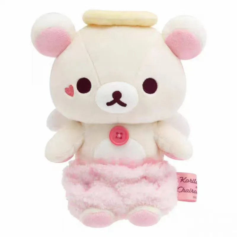 Rilakkuma Cute Angel Devil Plush Keychain Cotton Teddy Bear Bag Pendant Kawaii Relax kuma Stuffed Accessories For BIrthday Gift