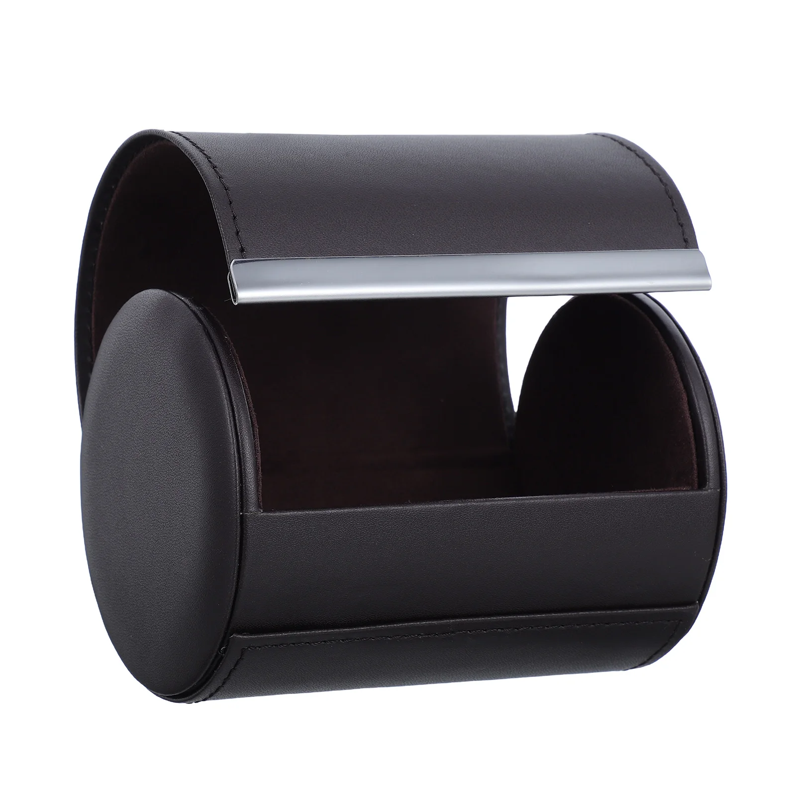 

Magnetic Tie Box Cylinder Shape Black PU Material Anti-wrinkle Travel Organizer Bow Storage Case Packaging Business