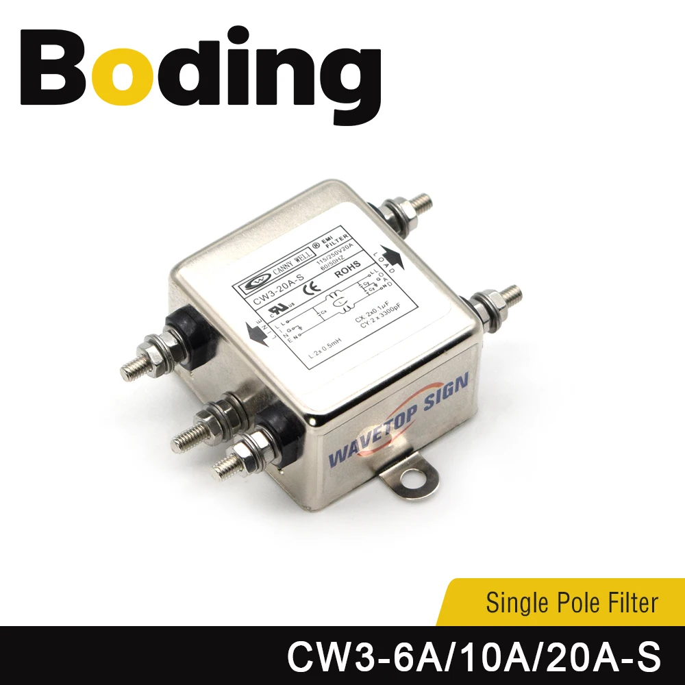 

Boding Canny Well Power Filter Cw3-10a 20a-s Single Phase Anti-interference Ac110-250v