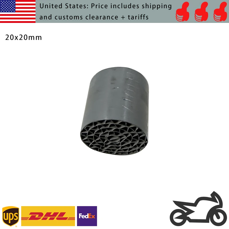20x20 مللي متر الفولاذ المقاوم للصدأ محفز معدني إدراج ل دراجة نارية العادم الأنابيب العسل الأساسية 100CPSI محفز محول #1