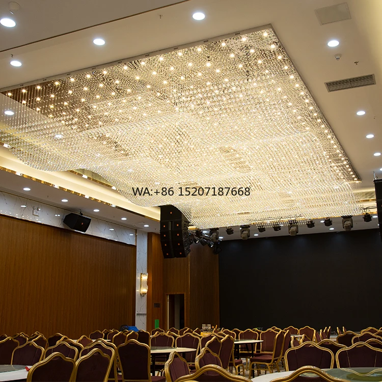 Luxury Modern Long LED Crystal Chandelier Ceiling Light Sensor Remote Control Adjustable Height 5-Year Warranty