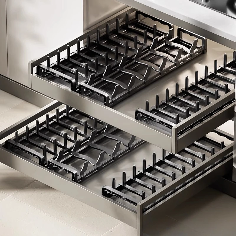 

Dishes, storage racks, kitchen, cabinets, built-ins, drawers, partitions