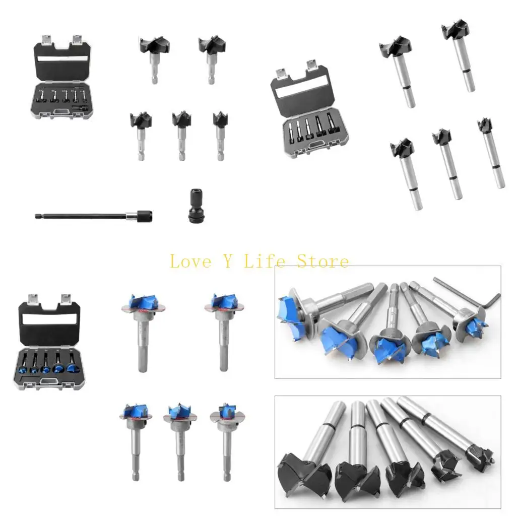 

L74C Premium Woodworking Drill Bits Set With AntiRust Coating For SplinterFree Boring In Board, Plywood & Solid Panels