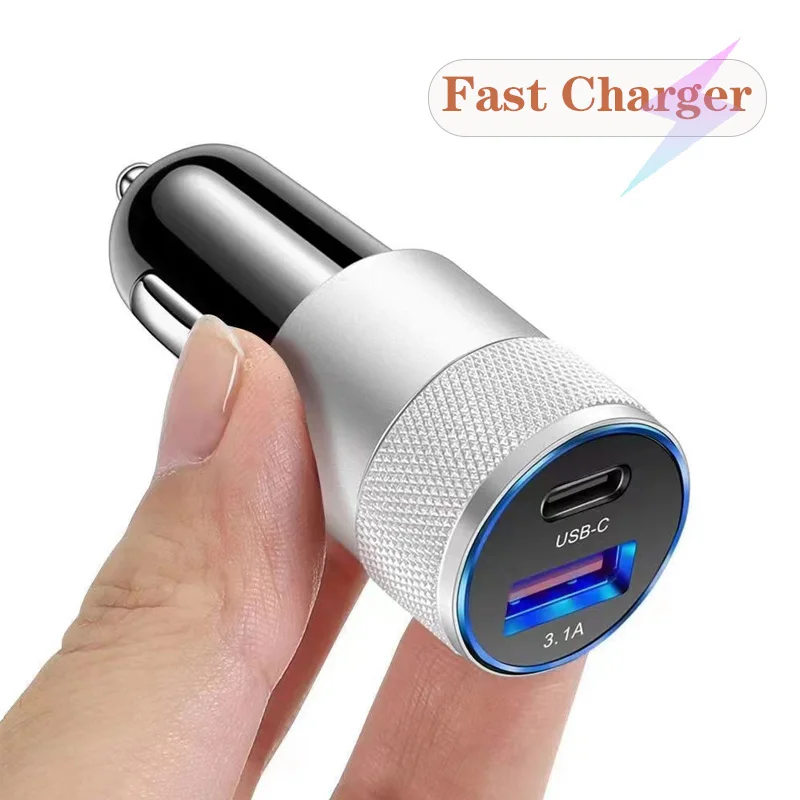 

70W 3.1A Car Charger 2 Ports Car Charger Fast Charging PD20W/QC3.0 Car Cigarette Lighter Flash Charge For Iphone HUAWEI XIAOMI