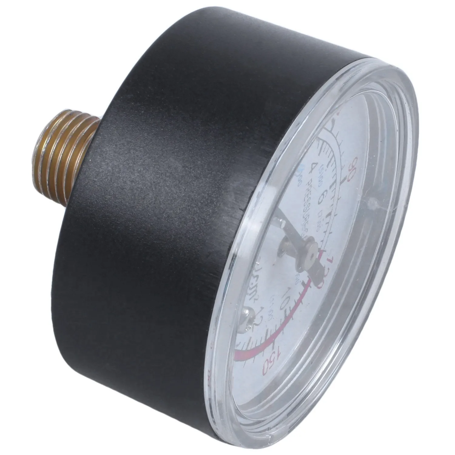 Round 0-180 psi 13mm 1/4BSP Diameter Dial Comparator Air Manometer, Black