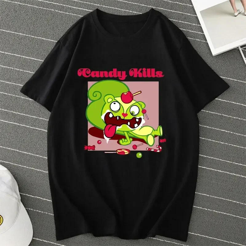 Baum Freunde Süßigkeiten tötet Cartoon Grafik T-Shirt Frau Mann Straße Mode Kawaii Tee Geschenk neu von Freundin Tops lustig glücklich