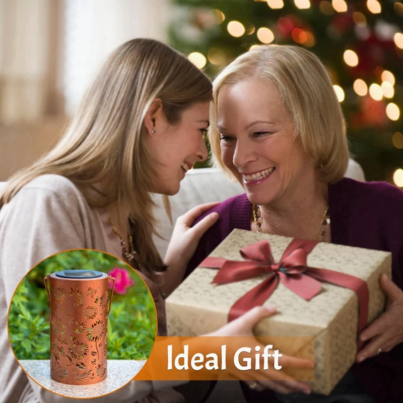 Lentera Surya Bunga Matahari Luar Ruangan Tahan Air, Hadiah Ulang Tahun Untuk Wanita Ibu Nenek, Lampu Surya Gantung Untuk Halaman, Teras