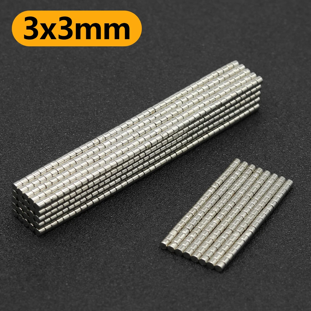 

10~2000Pcs 3mm x 3mm N35 Strong Permanent Magnetic imanes Disc NdFeB Round Magnet Super Powerful Neodymium Magnets 3x3