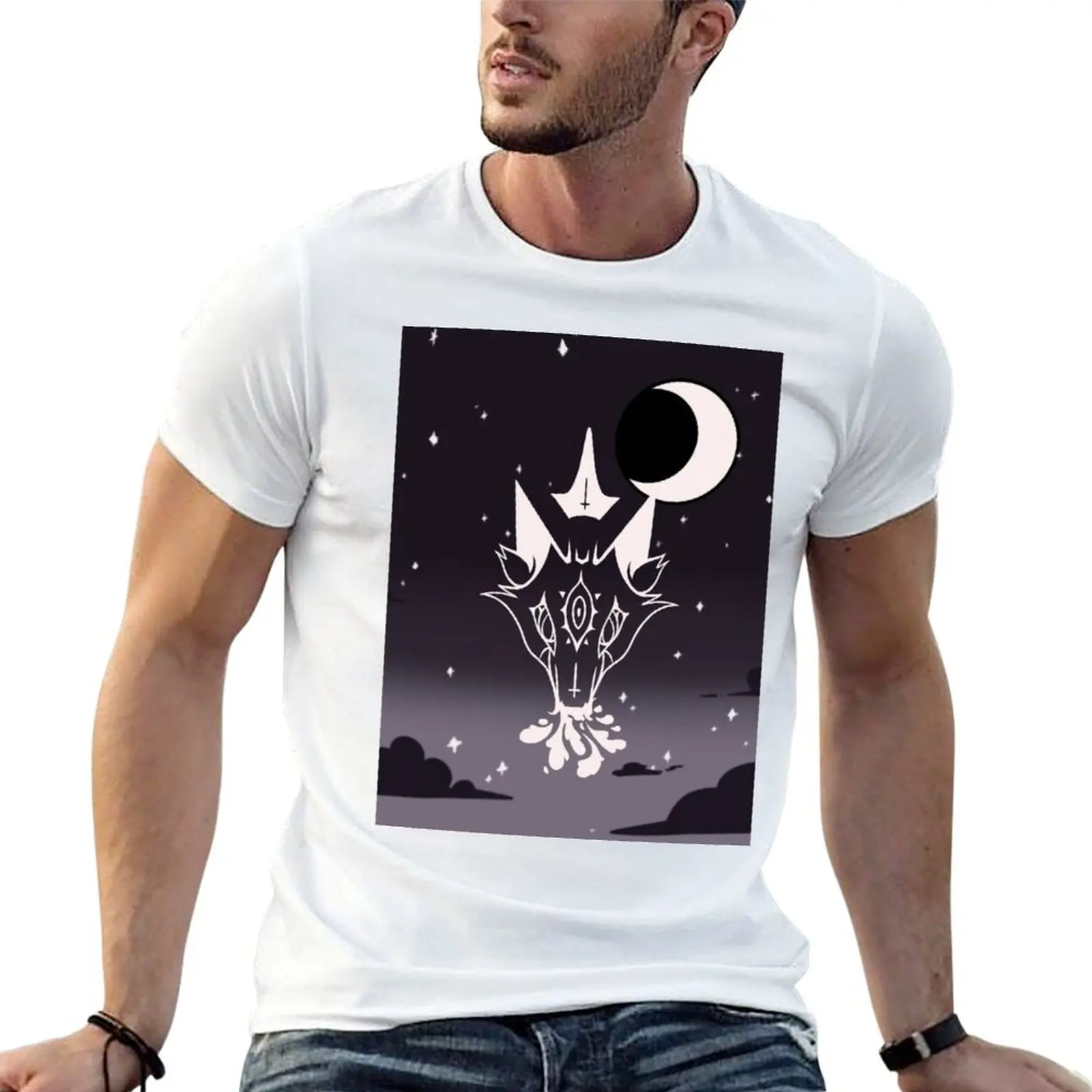 Loona’s Wolf Illustration T-Shirt cotton man t-shirts animal prinfor boys men t shirts