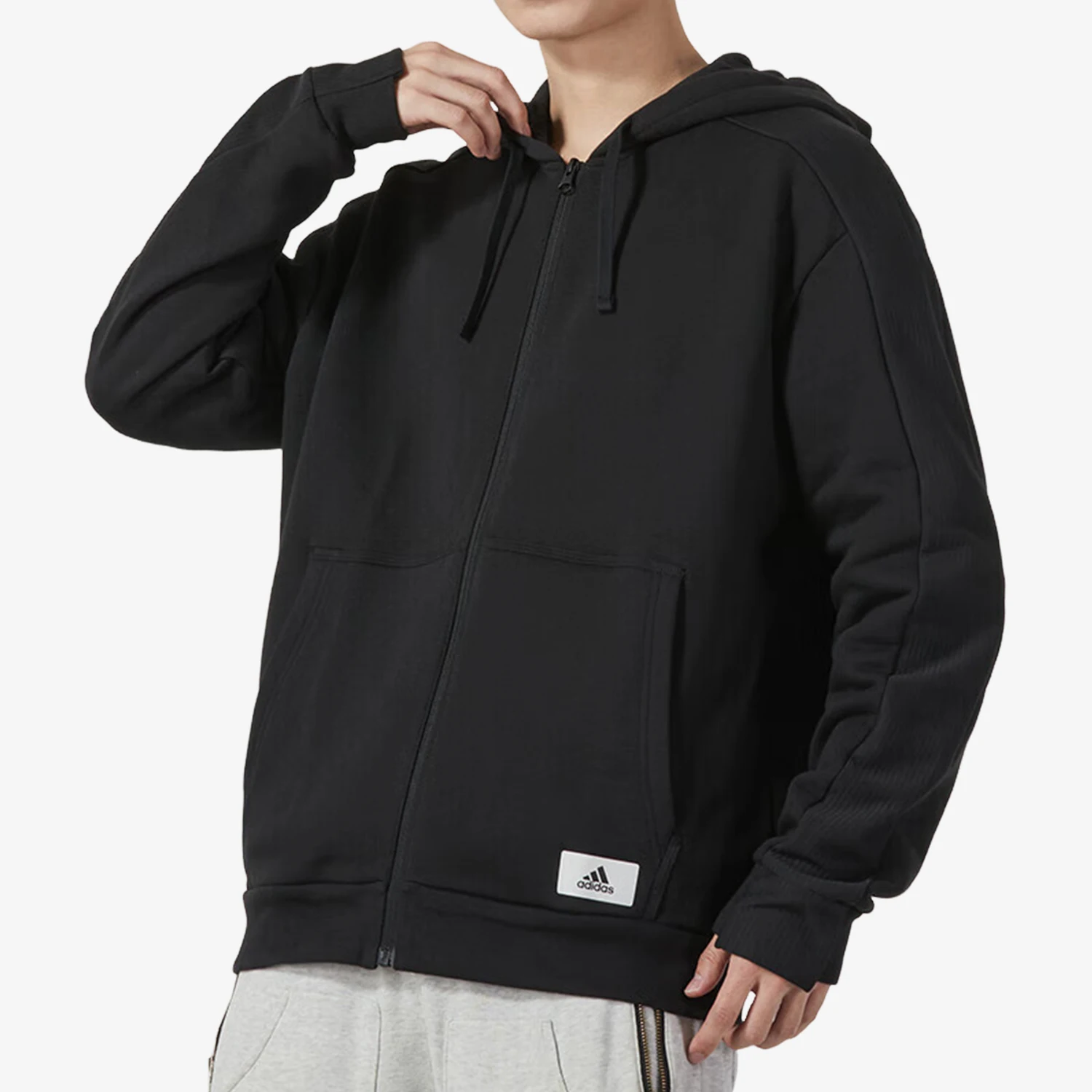 

Adidas Official Authentic 2023 New Men's Knitted Hooded Sports Jacket IQ3422