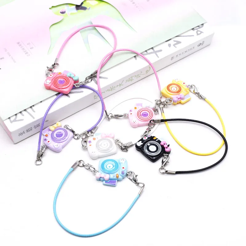 レジン製吊り下げロープカメラポップコーンチョコレート複数レジンペンダントDIYドールペンダントバッグペンダント