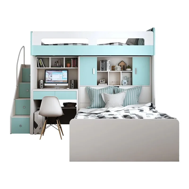 Dislocation type multi-functional combination of upper and lower beds, staggered height bed, double bunk tatami
