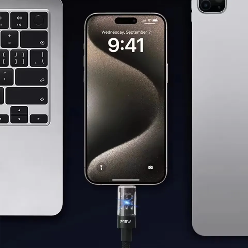 cable usb-c numerique led – design et finitions