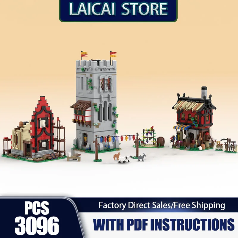 

Medieval Castle Model Moc Building Bricks Medieval High Street Model Technology Modular Blocks Gifts Christmas Toy Sets Assembly