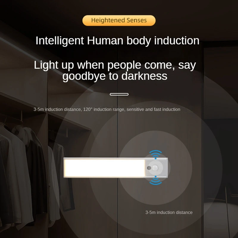 Motion Sensor Lights Indoor Temps Dimmable Under Cabinet Lighting Rechargeable Wireless Closet Lights Night Light