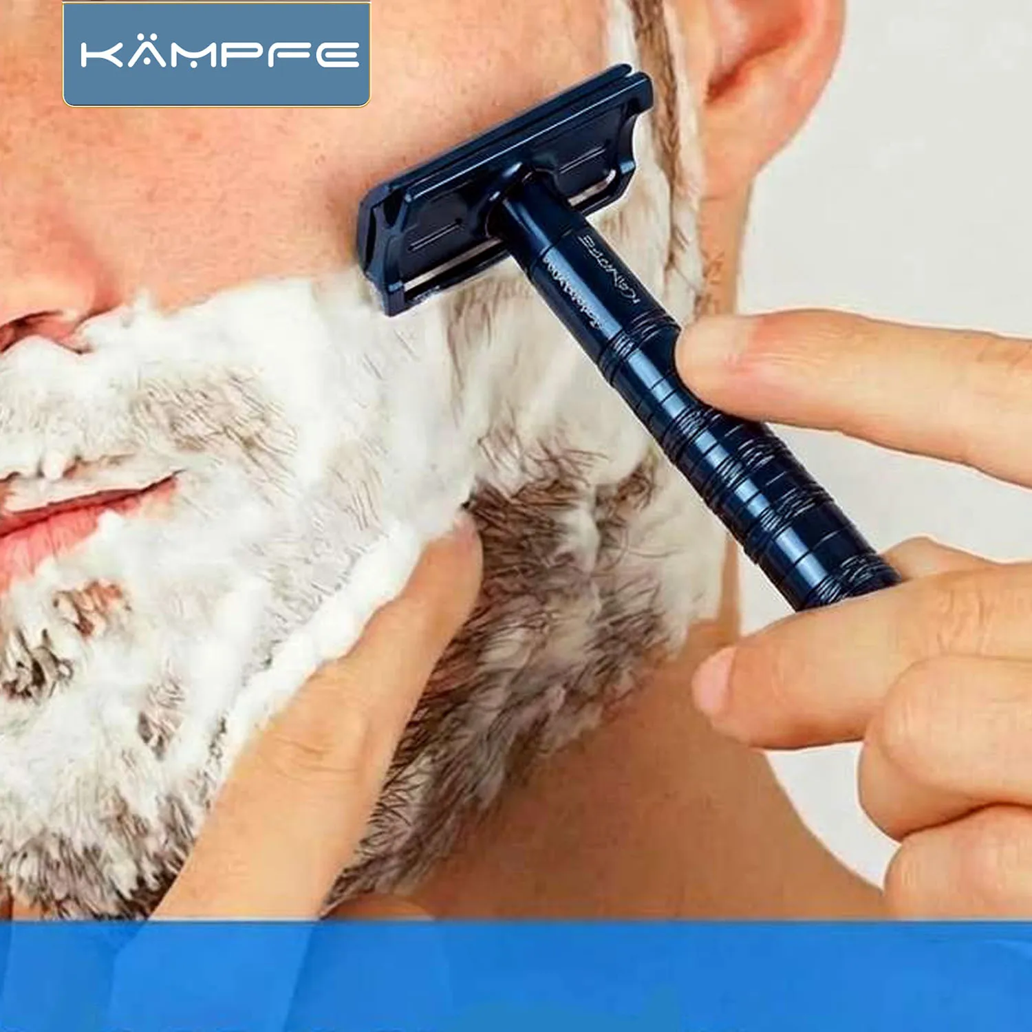 KAMPFE Double Edge Safety Razor Stainless Steel Classic Manual Shaver Wet Shaving 30-degree Shaving Angled Head for men view 5