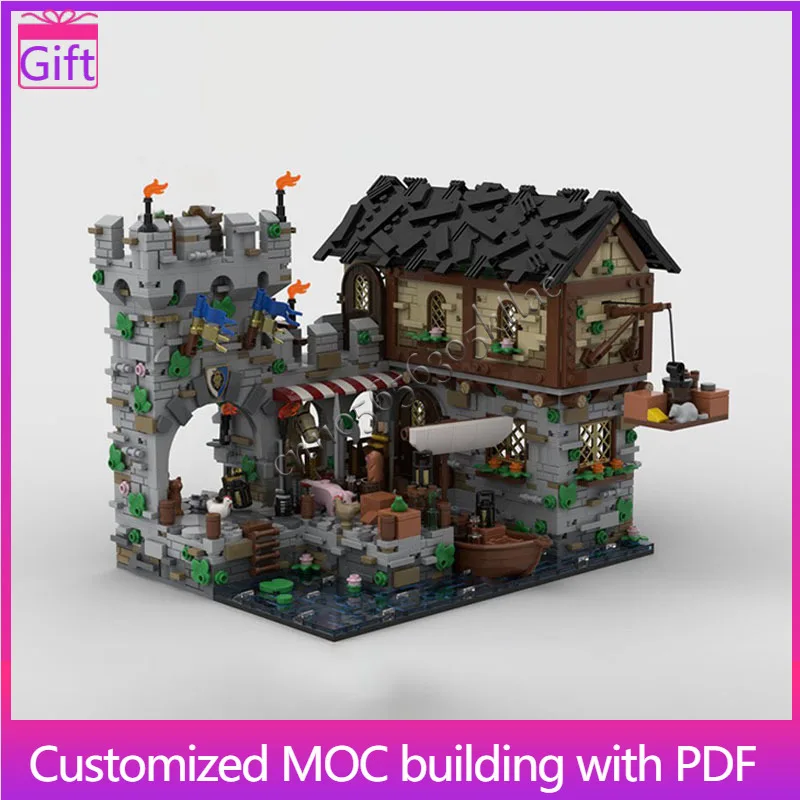 

2053 Parts MOC Medieval Harbor Building Model DIY Custom Puzzle Technology Creative Assembly Kids Toy Exquisite Birthday Gifts