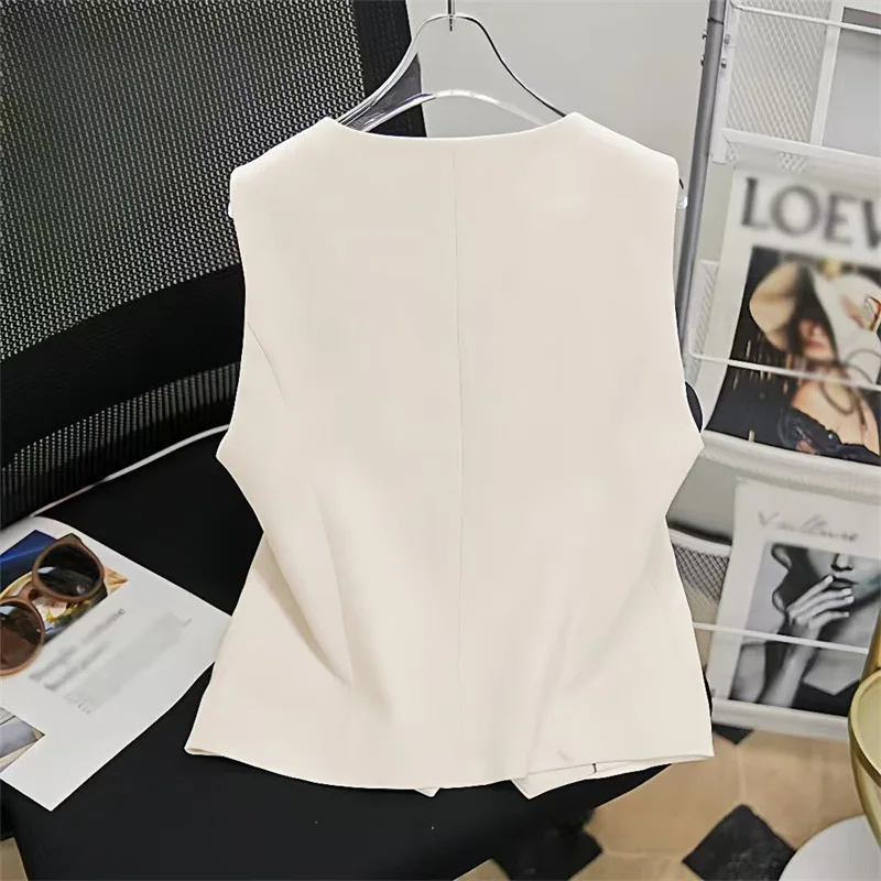 2026 Irregular Vest Women's Top Slim Temperament Outer Wear Suit Small Vest Female Fashion Waistcoat Jaqueta Feminina