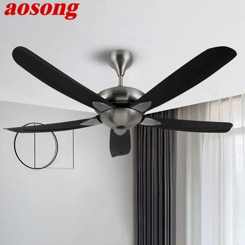 AOSONG Nordic Without lights Ceiling Fan Modern Minima lism Living Room Bedroom Study Cafe Hotel