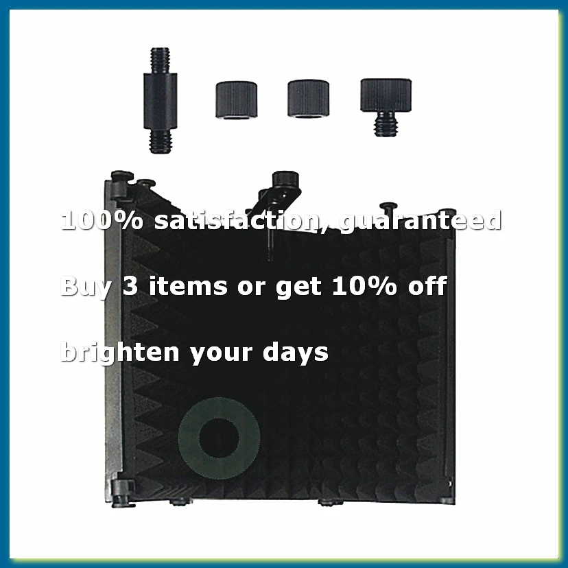 Microphone Isolation Shield Adjustable 3 Panel Foldable Studio Recording Mic Filter Sponge Soundproof