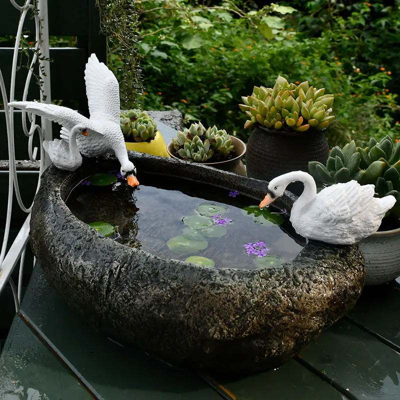 Large Diameter Hydroponic Planter Lotus Green Plants Pot Water Culture Basin for Balcony Garden Multi Functional Fish Tank Pot