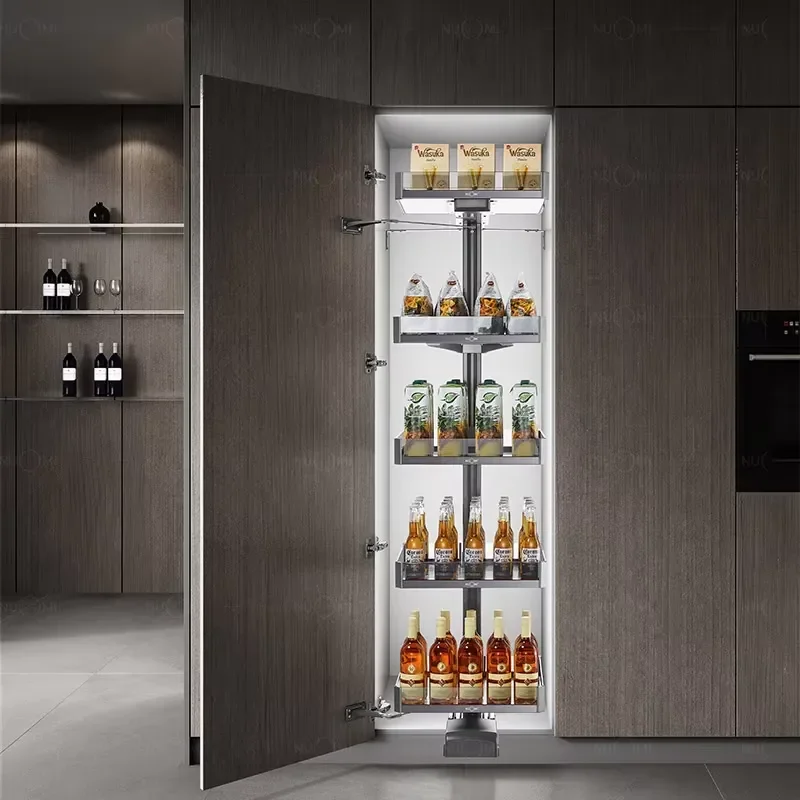Wholesale of modern stainless steel kitchen storage accessories and hardware for the finishing of multifunctional cabinets