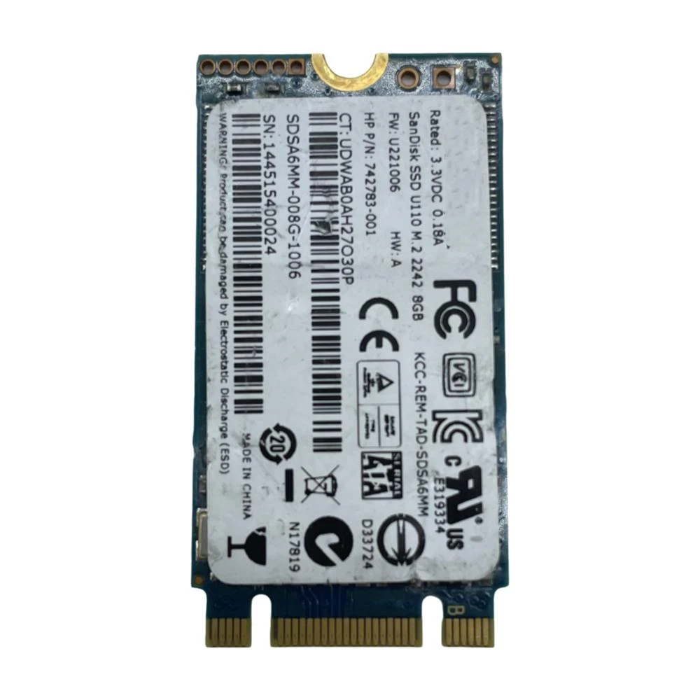 SSD 솔리드 스테이트 디스크, mSATA 742783-001, 샌디스크 SSD에 적합, mSATA 8GB