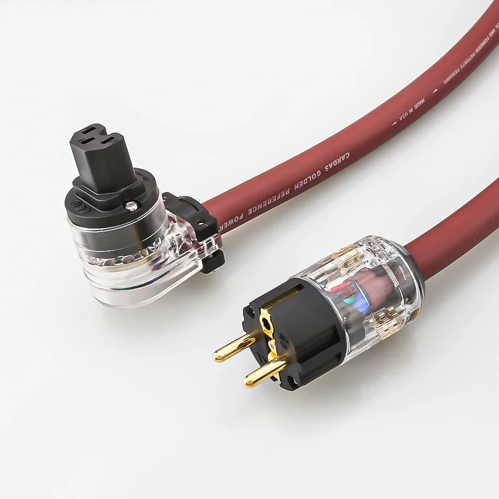 

90 Degree Right Angle US/EU Schuko Power Plug HiFi Cardas golden reference Audio Schuko Power Cable