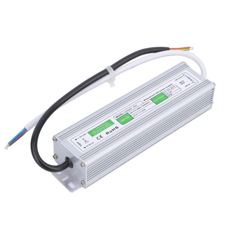 LED Lighting Outdoor Switching Mode Transformer IP67 Waterproof  DC 12V 60W Power Supply