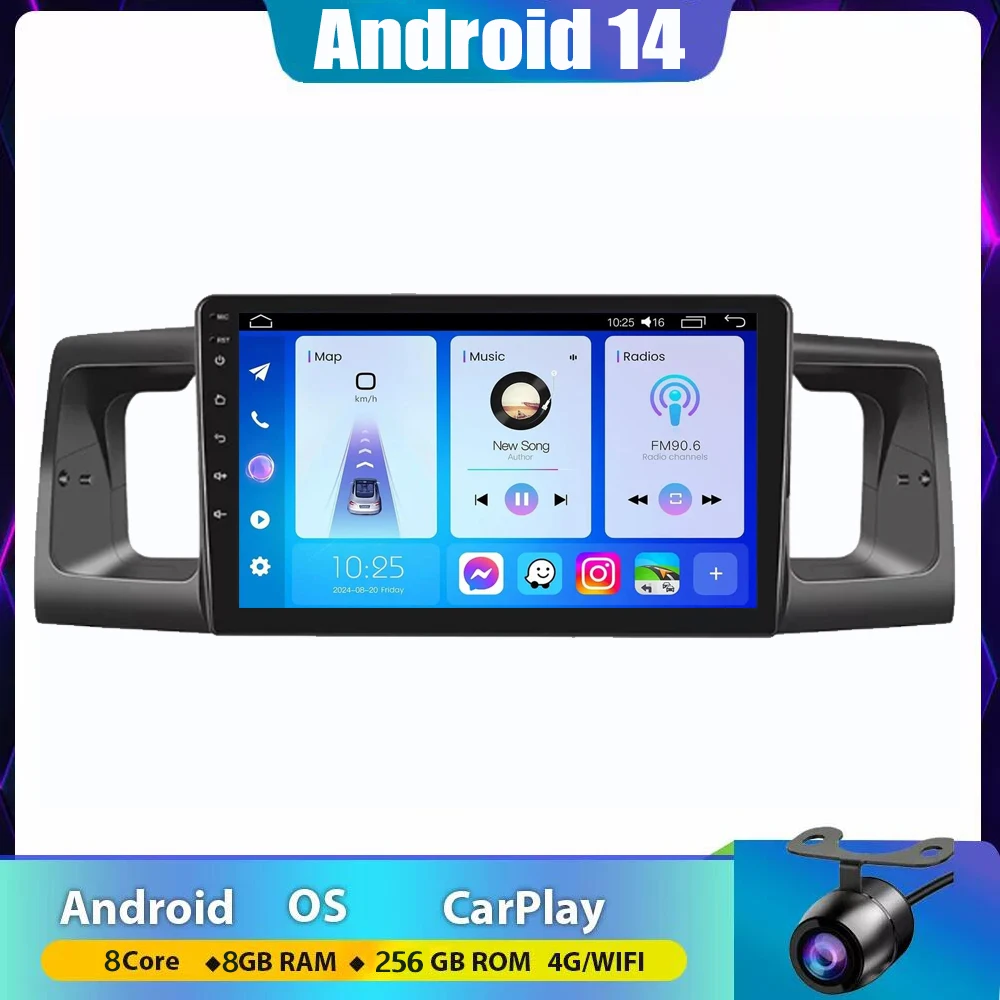 

Android 14 For TOYOTA Corolla E120 2000 2001 - 2006 Radio Carplay Auto Radio Stereo Multimedia Player Navigation GPS No 2din DVD