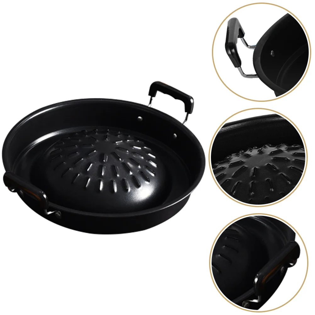 Bulgogi Tray Pan Grill Topper Pan Korean Bbq Metal Grilling Tray Vegetable Egg Pork Beef Meat Grill Pan Shabu Hot Pot