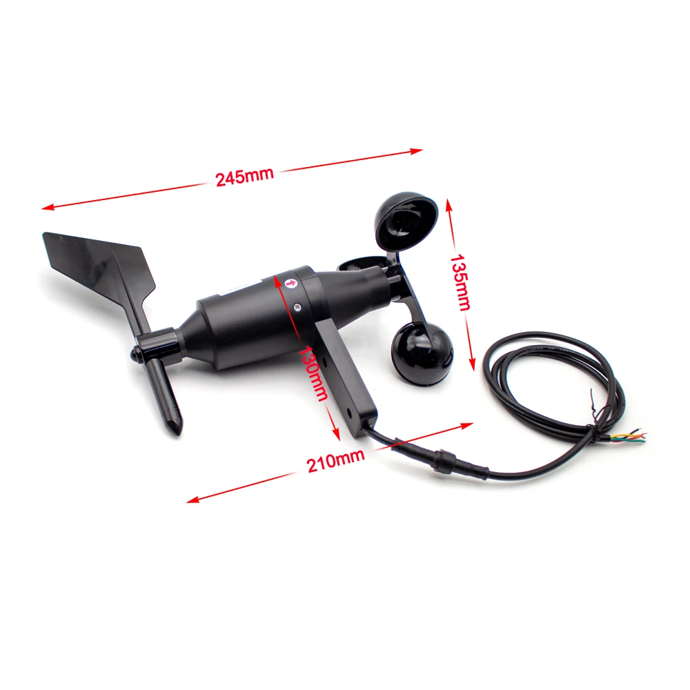Integrated Wind Speed and Direction Sensor Outdoor Anemometer Wind Direction Transmitter Three Cup Type Wind Speed Detector