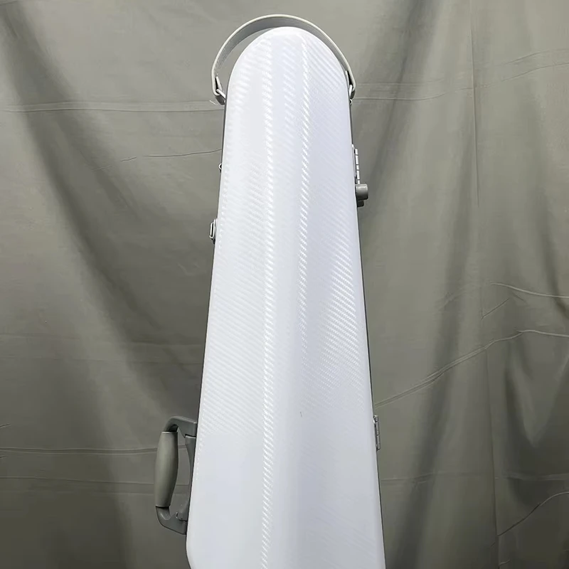 High Grade White Durable Triangle Fiberglass Violin Case Musical Instrument