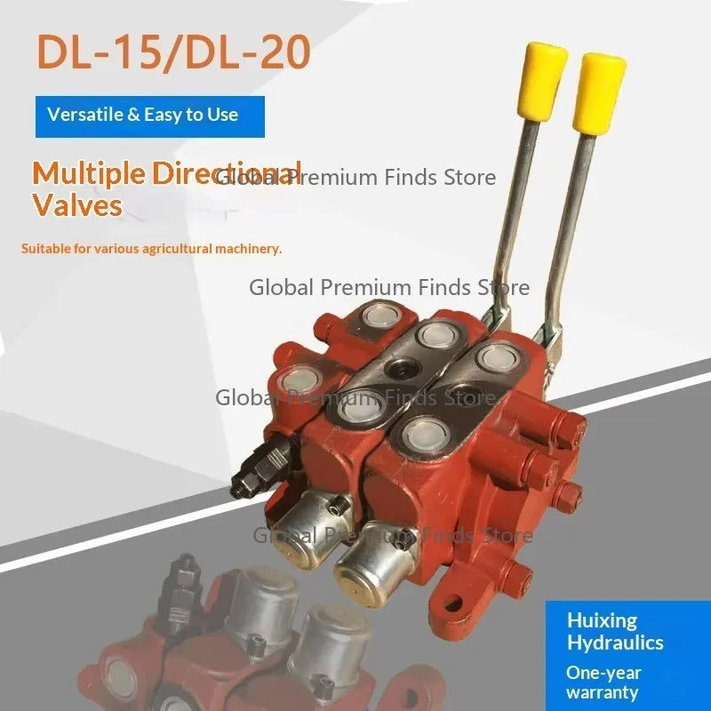 63/100 Manual Hydraulic Directional Valve | DL15 DL20 Multi-Way Distributor for Lifting Equipment