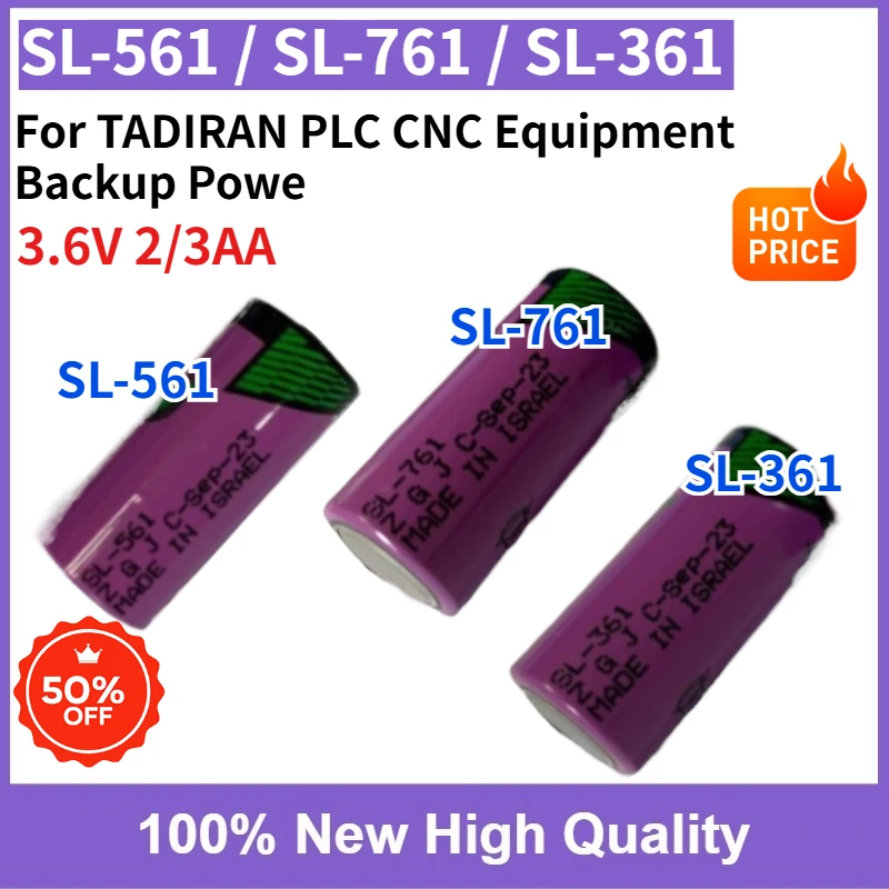 SL-561 SL-761 SL-361 3.6V 2/3AA Lithium Battery for TADIRAN PLC CNC Equipment Backup Powe