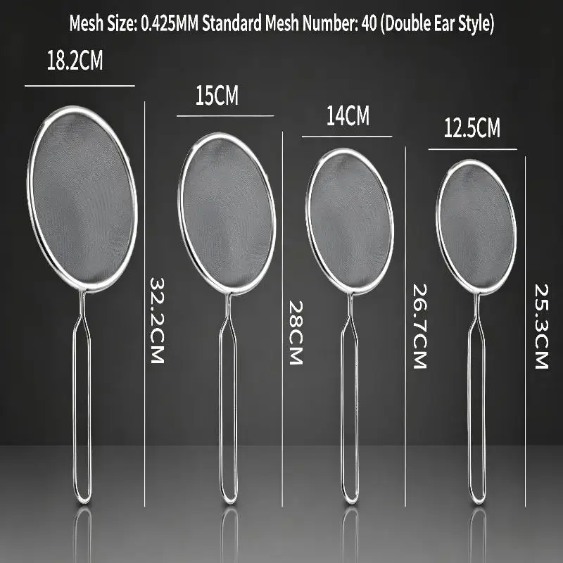 Ergonomic Kitchen Strainer with Non-Slip Handle & Hook Dishwasher Safe for Christmas Recipe Making Pasta Draining